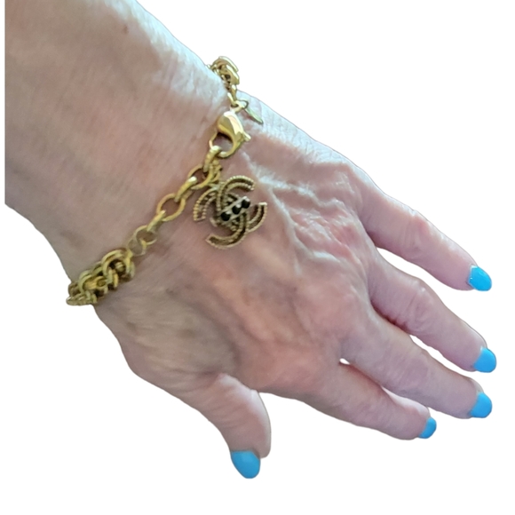 CHANEL | 2011 Fall 24k Gold Plated CC Charm Bracelet - Picture 3 of 11